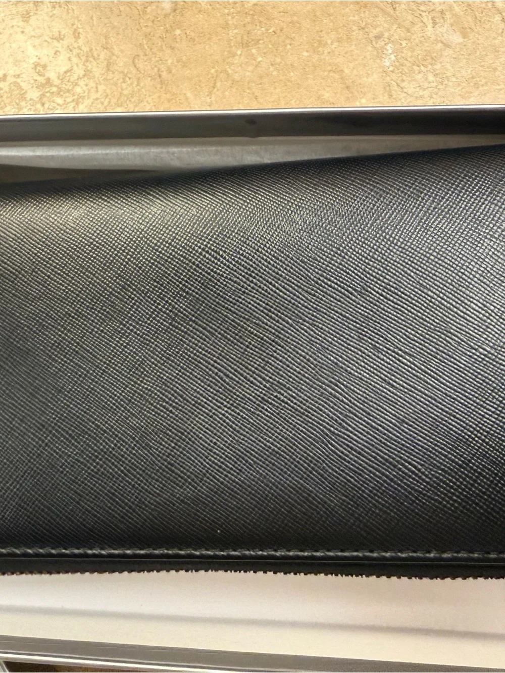 Vivienne Westwood Black Saffiano Zip Around Wallet with Gold Orb